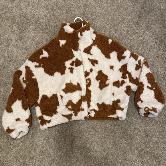 Urban Outfitters Brown Cow Print Jacket - Picture 4 of 6